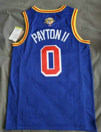 NBA 0 Payton II Warriors 75th Anniversary Final Maillot bleu imprimé